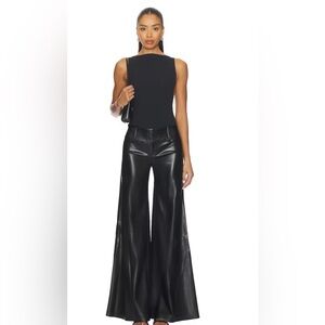 Alice + Olivia Women's Black Wide-Leg Pants Size 14 Flare